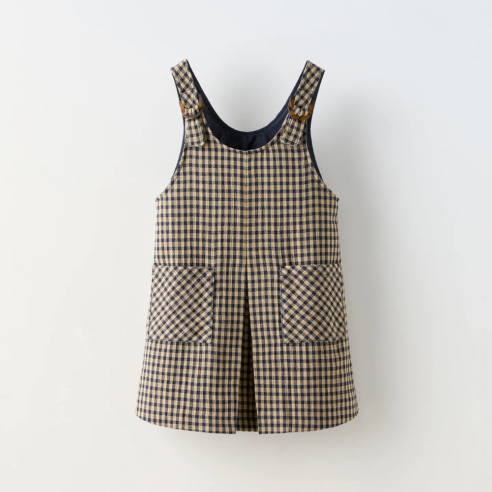 NWT Zara Kids/Toddler Plaid Pinafore Dress